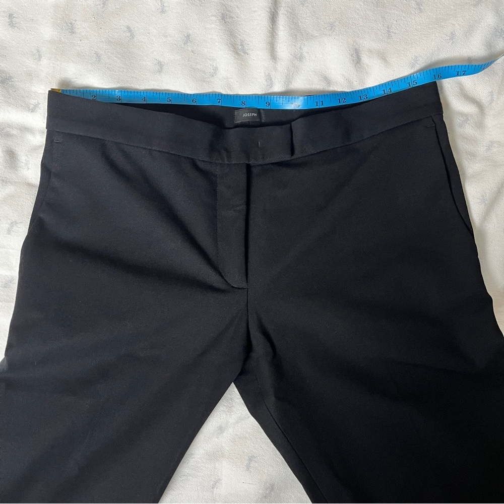Joseph 'Finley' Gabardine Straight Leg Pants Italian Bi‑Stretch Twill Black US 8 - Picture 13 of 16